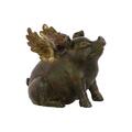 Urban Trends Collection Resin Sitting Winged Pig Espresso Brown 73152